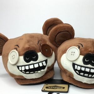 Unisex! NEW FUGGLER Brown Monster Slippers